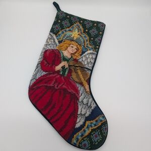Vintage Angel Tapestry Christmas Stocking